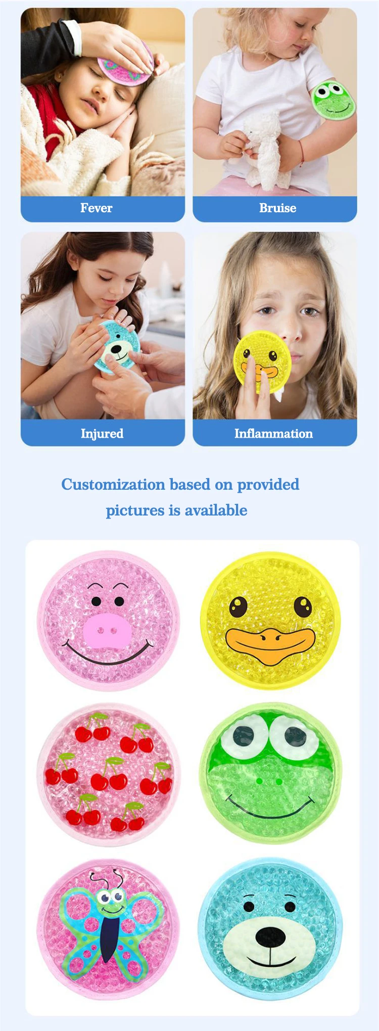 Custom Ice Packs Circle Gel Ice Pack Reusable Cold Therapy for Pain and Injuries of Knee, Shoulder, Foot, Back, Ankle, Neck,Hip