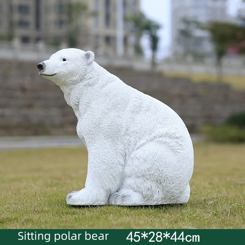 Life Size Polar Bear Statue Animal World Decor Wild Animals Sculpture