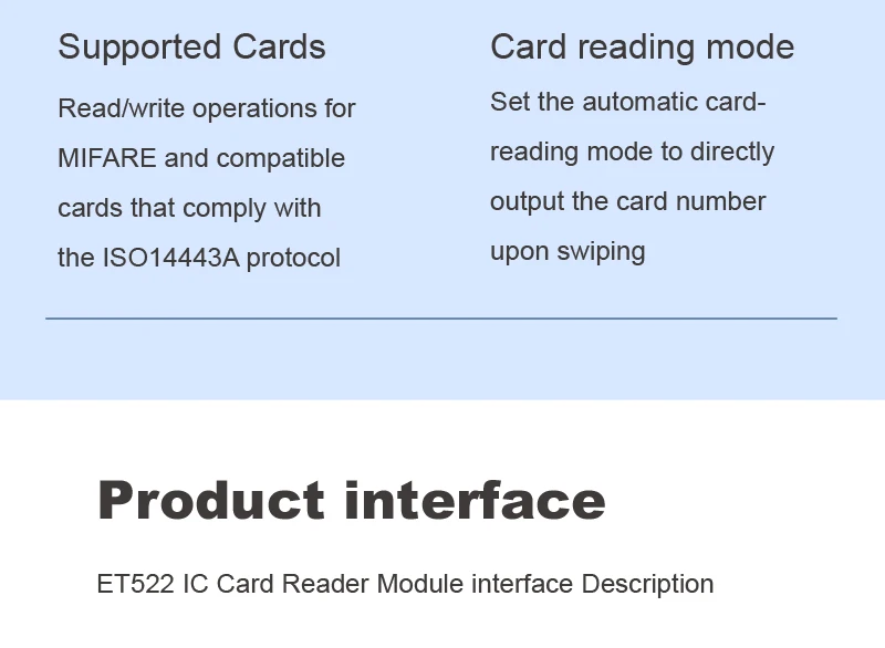 ET522 RFID Read-Write Module 13.56MHz TTL Serial Port Digital IC Card ...
