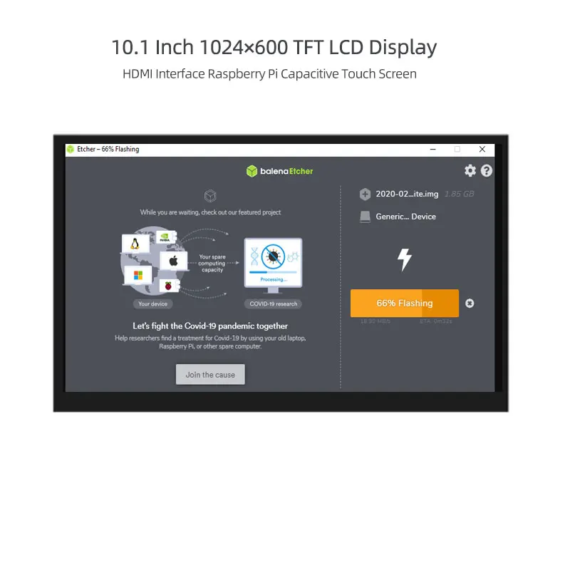 1024 Display 10.1 Inch TFT LCD Display 1024x600 H-DMI Raspberry Pi Display ...