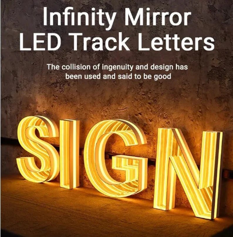 Custom LED Mirror Letters - Stainless Steel Sign 3D LED