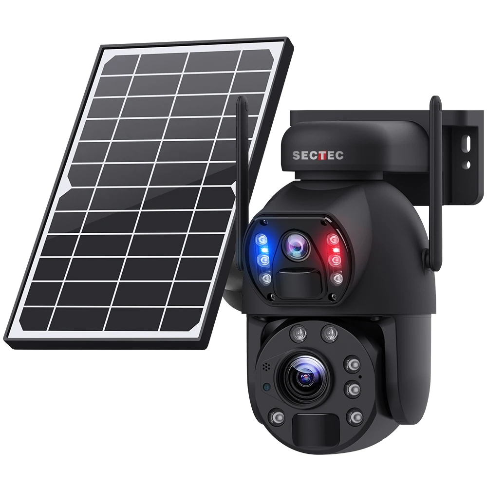 Big Zoom 50X 6mp 3K Dual Lens 4G Solar Camera Metal Case IP66 PTZ Laser Light Dual PIR Camera Human Detection GSM CCTV IP Camera