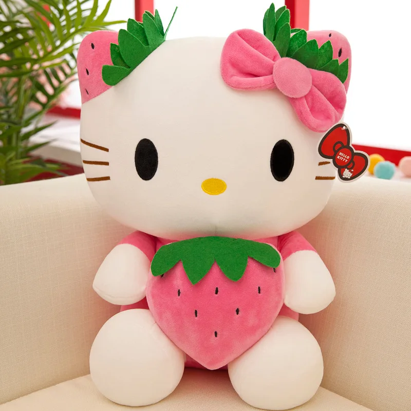 Strawberry Hello Kitty Plush Doll Cartoon Doll 35CM