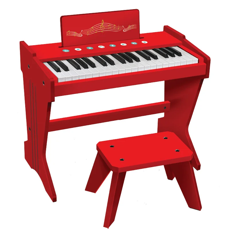 High Quality 37-Keys Wooden Piano Instrument Educational Musical Toys for Kids Children's Learning Model Guitar Set