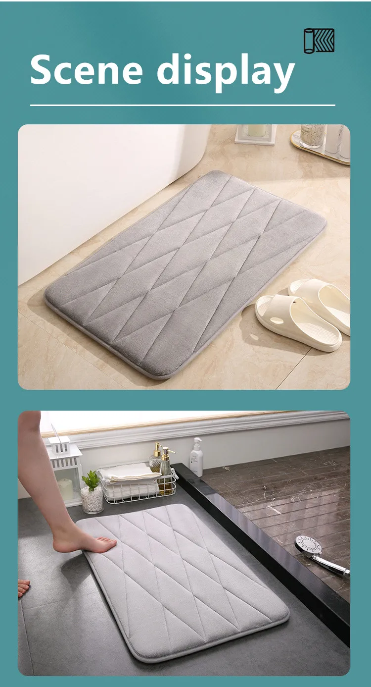 Popular Coral Velvet Environmental Protection Machine Washable Bathroom Mat Bedroom Living Room Floor Mat supplier