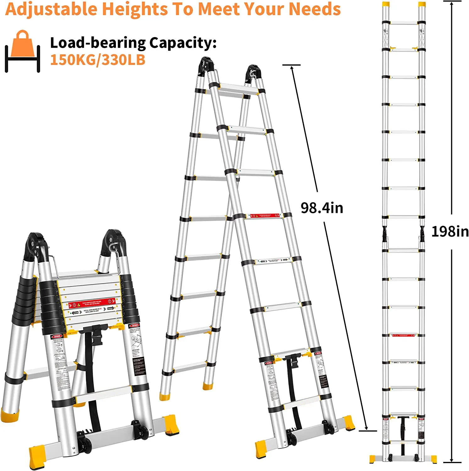 Aluminum A Type Multipurpose 5m Telescopic Ladder With En131 Buy