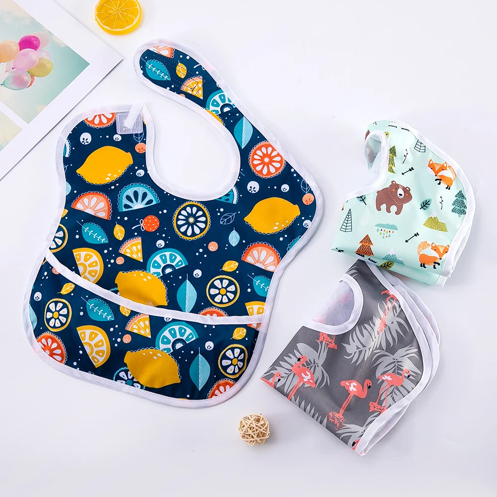 soft and comfortable,absorbent cotton Baby Bibs with pocket, anti-dirty bib,cute print bibs for babies details