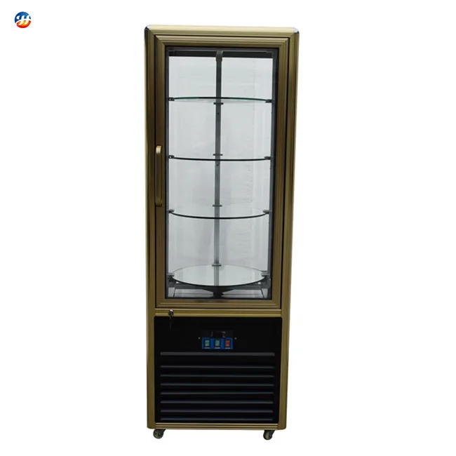 Upright Rotating Cake Display Cooler Refrigerator /Commical Bakery Showcase Cabinet
