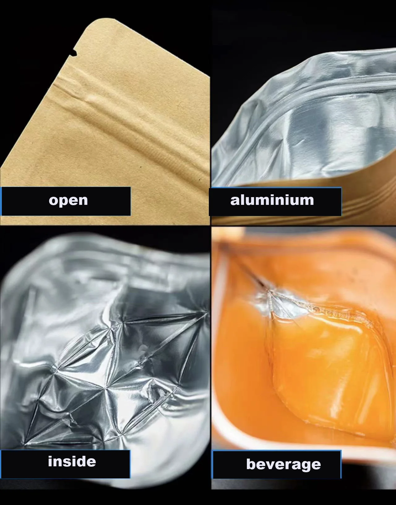 Plastic Bag Food Grade Food Packaging Resealable Food Grade Kraft Brown Paper Bag With Window