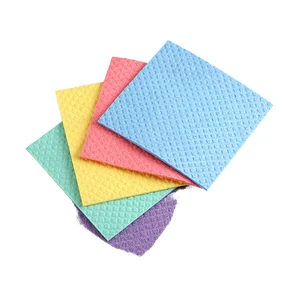 Eco-Friendly Reusable Cotton Dish Towels Biodegradable Cellulose Sponge Cloth Multi-Purpose Kitchen Cleaning Absorbent Dishcloth