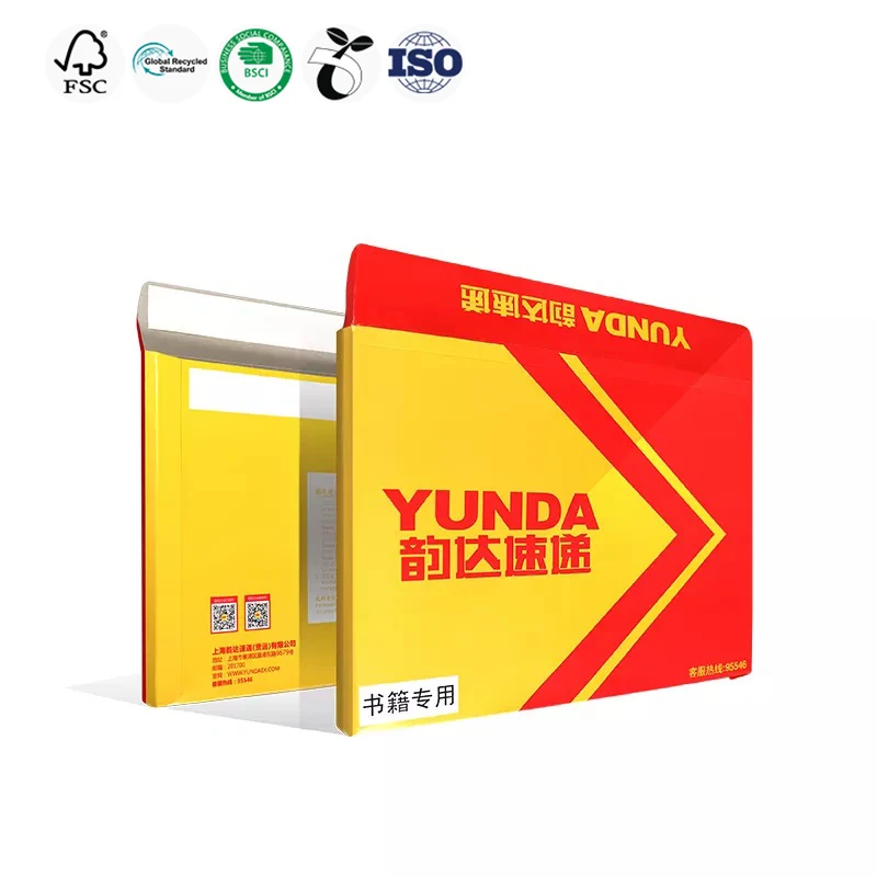 Tengen Customized Rigid Paperboard Courier Shipping Envelope Mailer for Dhl Fedex Tnt
