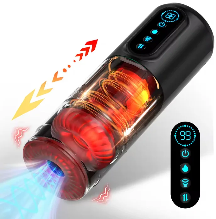 Realistically Automatic Oral Sex Masturbator Cup Real Vagina Deep Throat  Sucking Licking Tongue Features Sex Toys for Men