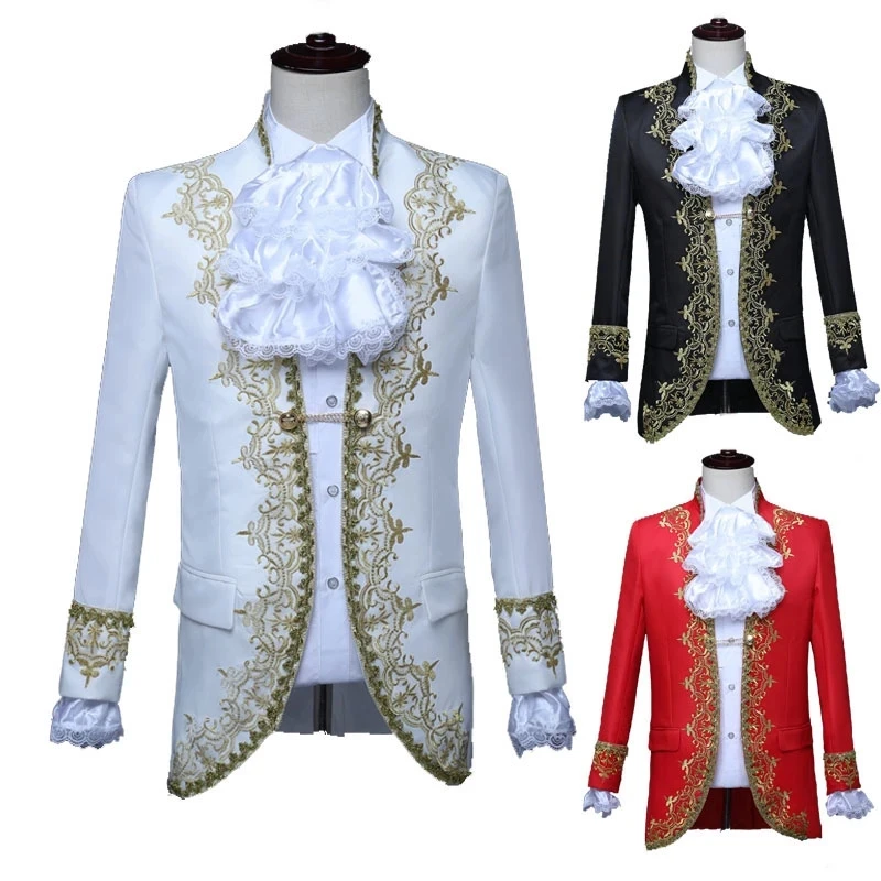 JIEBAO Costume JGA Homme 3 Pièces Enterrement Vie Garçon - Écharpe Jupe Tulle Couronne