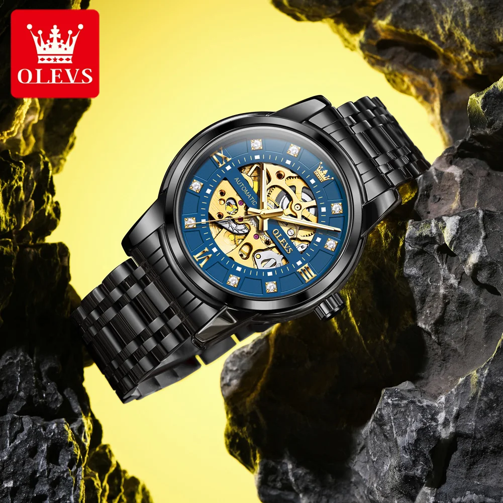 OLEVS 9901 Diamond Stainless Steel Men's Watch