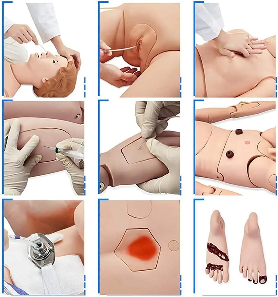 LCTYG Simulatore di Modello Umano in PVC Manichino dimostrativo per la Cura del paziente per l'insegnamento della Formazione Infermieristica & Istruzione