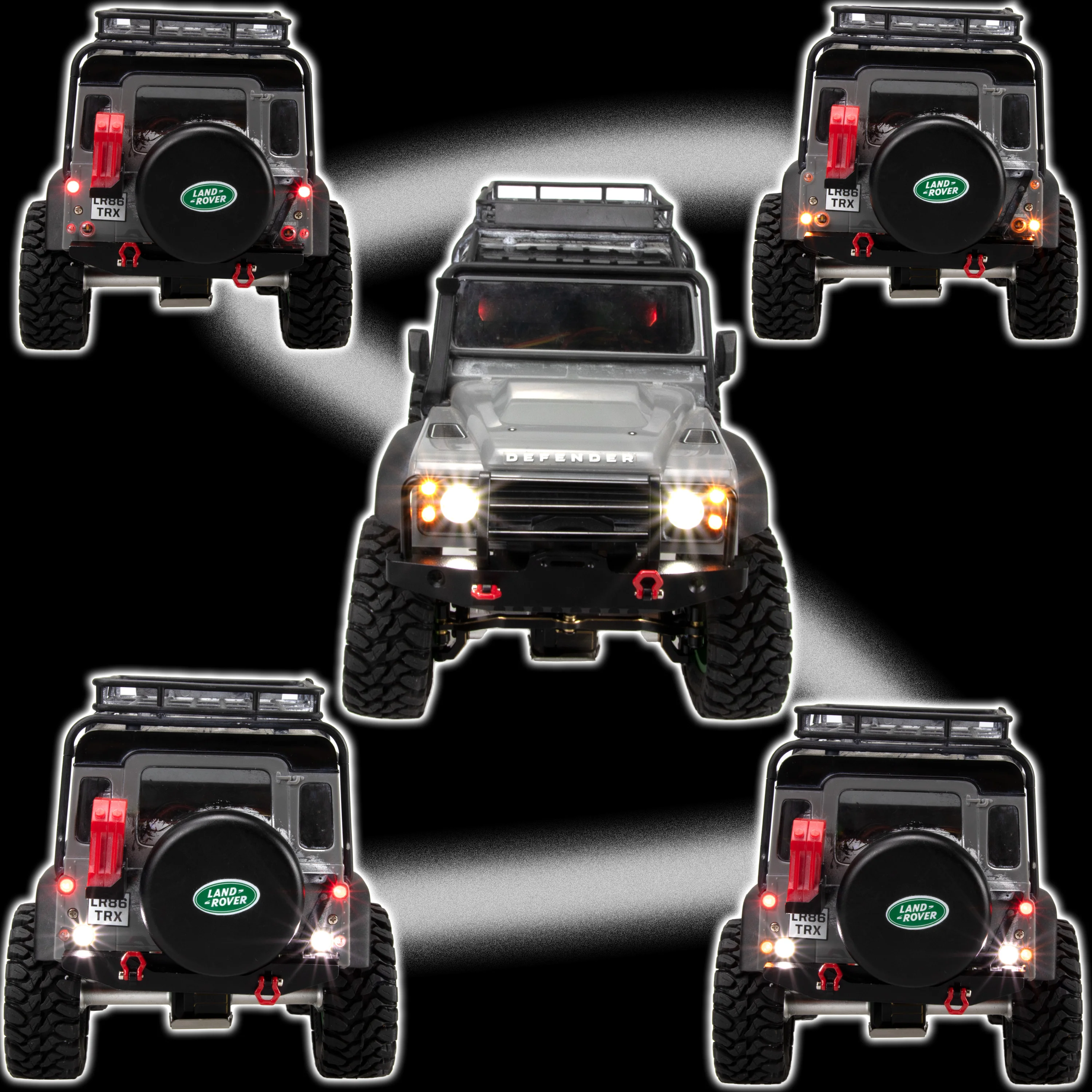New 1/18 Trx4m Defender Upgraded Linkage Light Set Front Headlight Rear