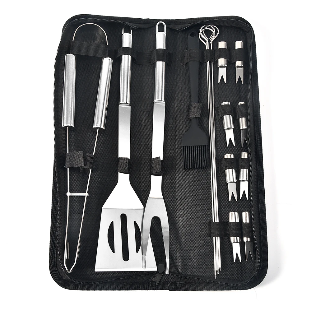 
Oxford Bag 16pcs Stainless steel Outdoor Tool BBQ Tool Set 