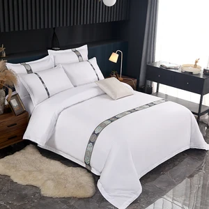 Wholesale 5 Star Hotel Luxury White Hotel Bedding Set Wholesale Custom Hotel Bed Linen