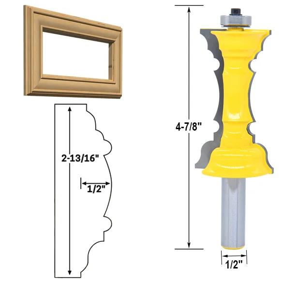 Fdit 1/2 inch Shank Crown Molding Router Bit,1/2 Inch Shank Crown