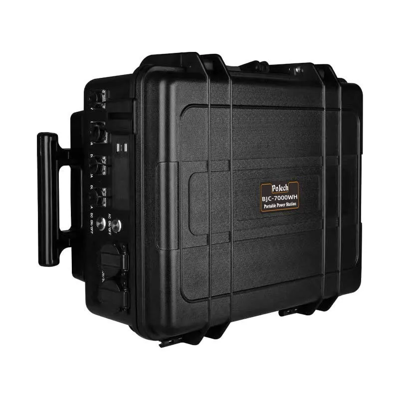 Super Capacity 7000WH Solar Generator with Trolley and Wheels  EU Plug Emergency Golden Supplier Portable Power Station 3000w