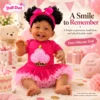 Dark Skin Smile Rose Buns