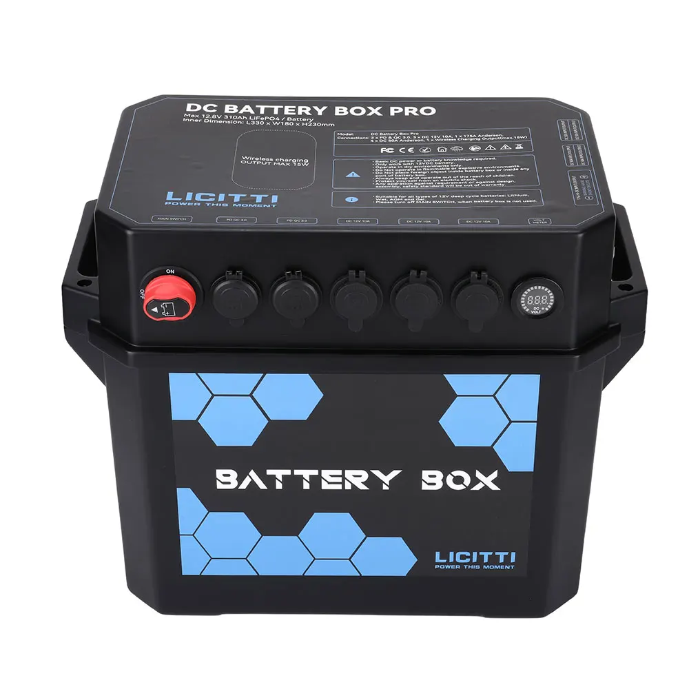 Licitti Rv Solar 12V Plastic Lithium Storage Diy Marine Empty Battery Box Lifepo4