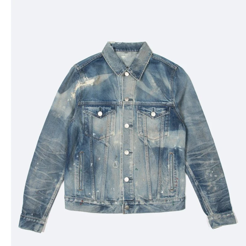 DiZNEW men fashion denim jacket ripped men denim jacket