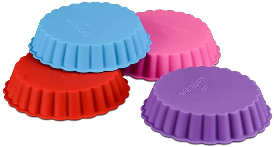 PXRJE Silicone Quiche Pan,8Pcs Pie Panrouruan Round 4 Inch Tart Mold Non  Stick For Cooking Baking.(Random color)