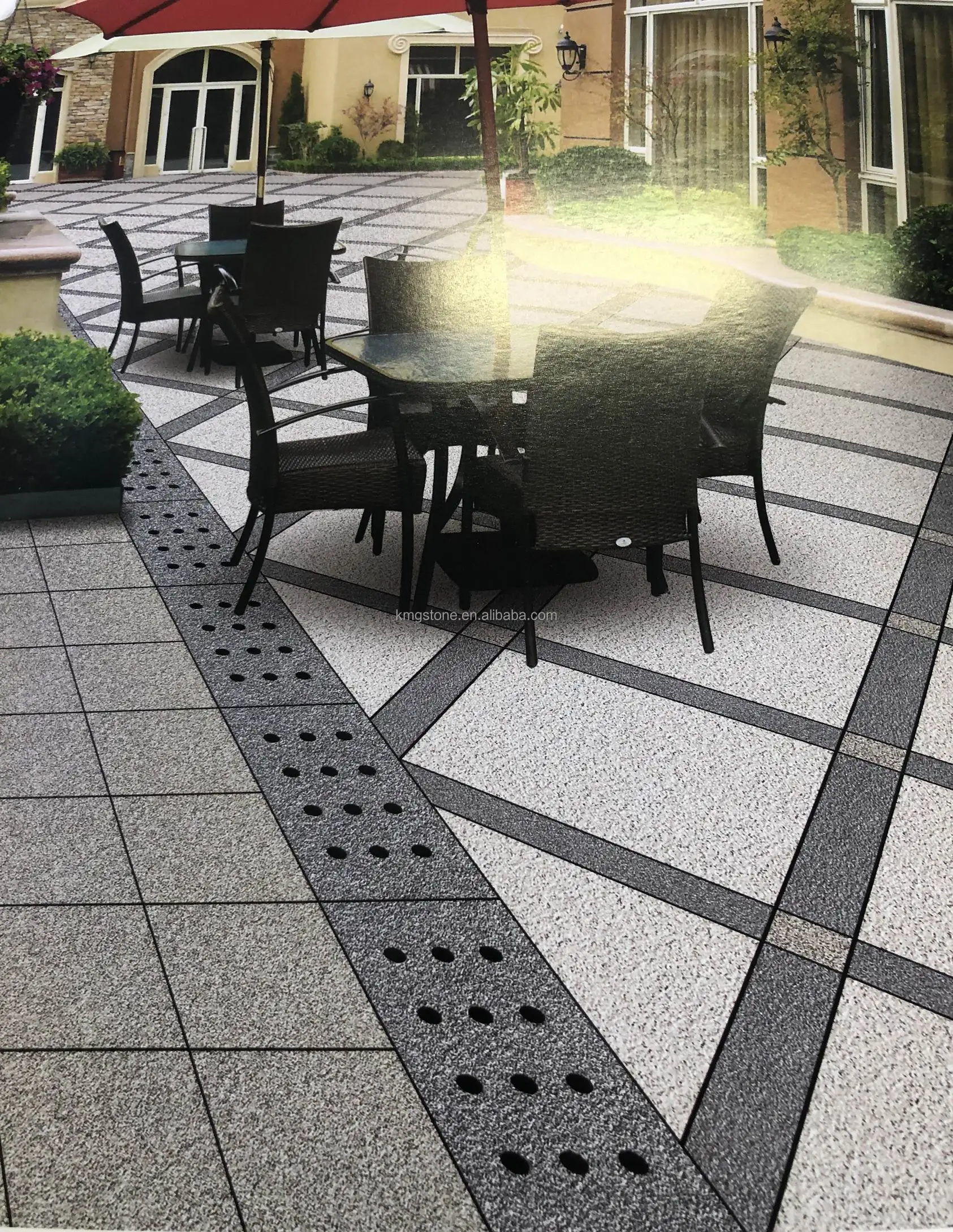 Wholesale 400x400mm Classic Wood Outdoor Tiles Antislip Antifreeze