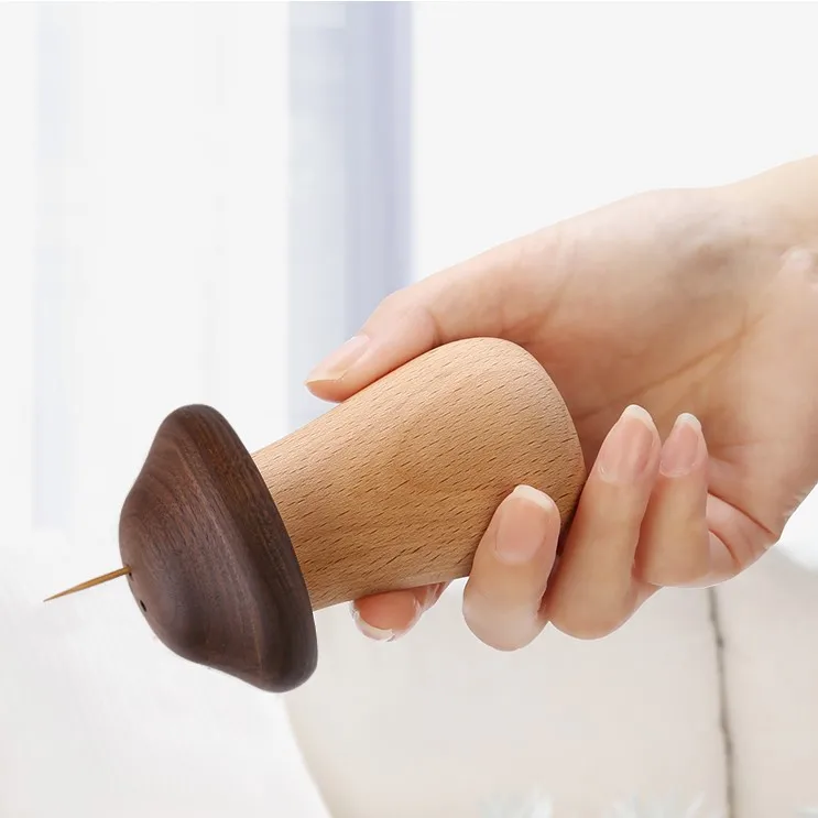 Креативный домашний декор в форме Грибов Буковый орех деревянная коробка для зубочисток держатель Индивидуальный размер