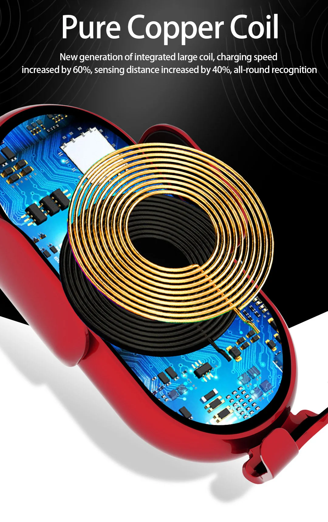 New Smart Infrared Sensor Car Wireless Charger Magic Clip S11 Car