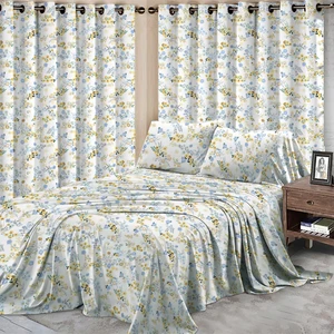Customized Fabrics Sizes Hot Selling Brazil Cotton Bedsheet Set With Curtains