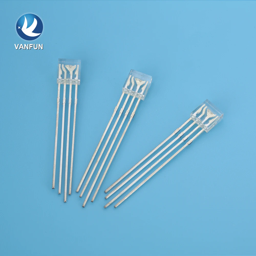 Vanfun 4-Leg Square RGB LED Diode 5V Max Reverse Volta DIP LED Hole Case Common Anode/Cathode Emitting Light