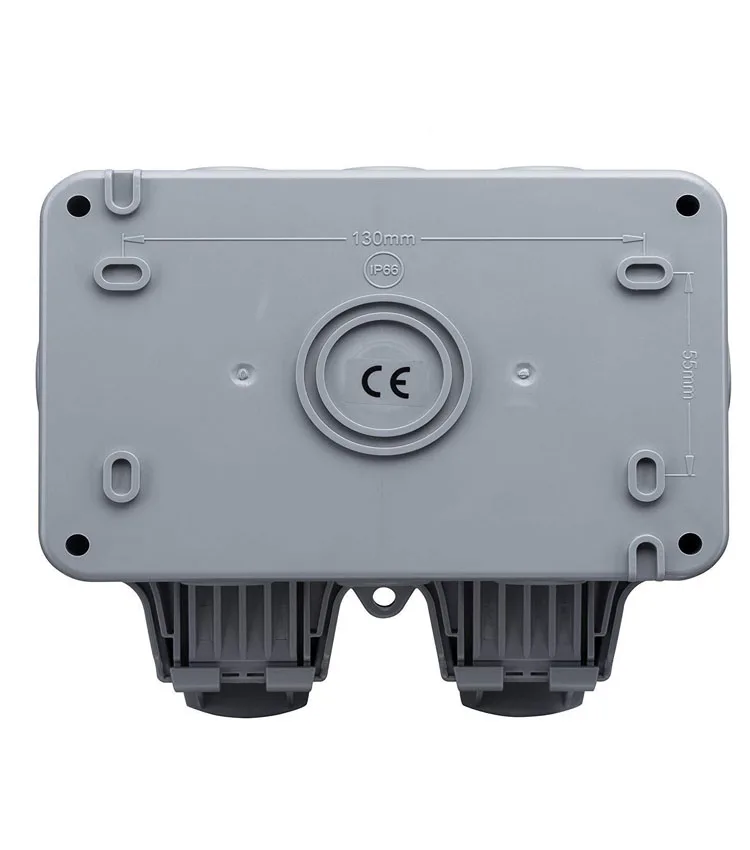 Lieber 2 Gang Outdoor RCD Socket - 13A, IP66 Weatherproof, Latched | White Hard-Wearing Electrical Outlet For Garden & All-Weather Use