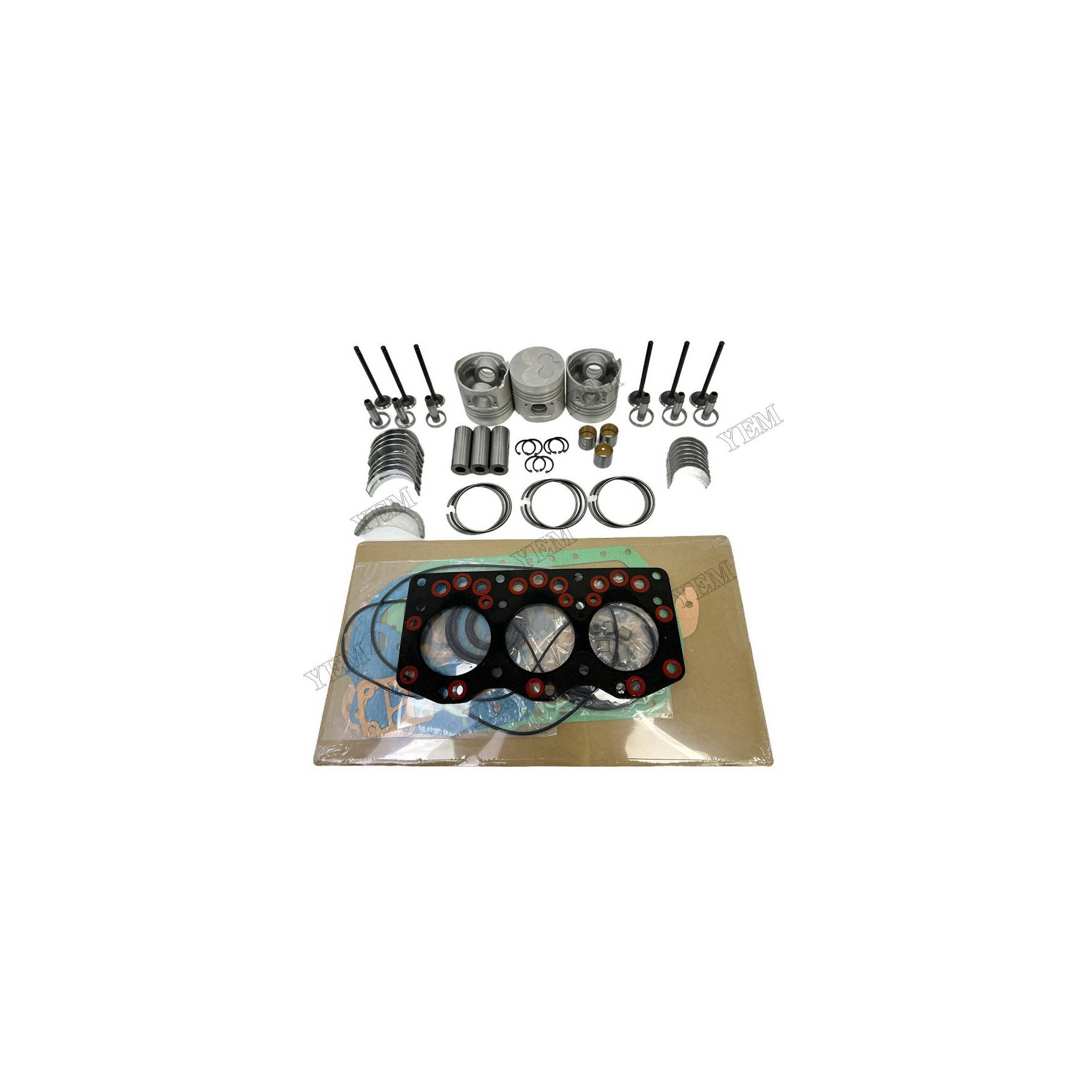 Overhaul Kit With Cylinder Gaskets Set Piston Rings Bearings Valves Suitable for Isuzu 3AD1 Heavy Duty Engine Parts