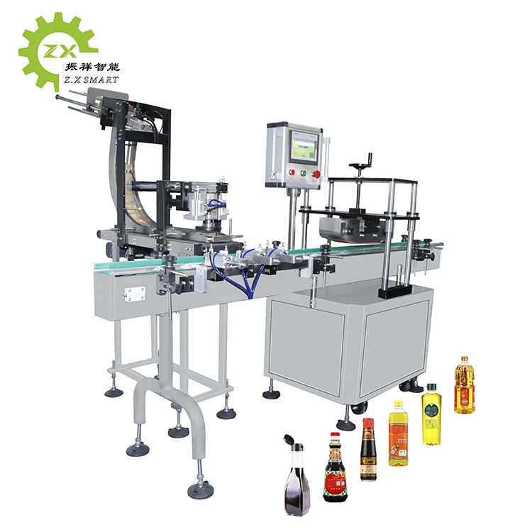 ZXSMART Automatic T-Cork Push Stopper Gin Wine Whisky Liquor Bottle Corker Press Capping Machine With Vibratory Sorter