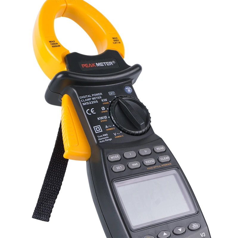 Digital Harmonic Power Clamp Meter  RS232C Connection Interface Watt Meter for Solar Panel test