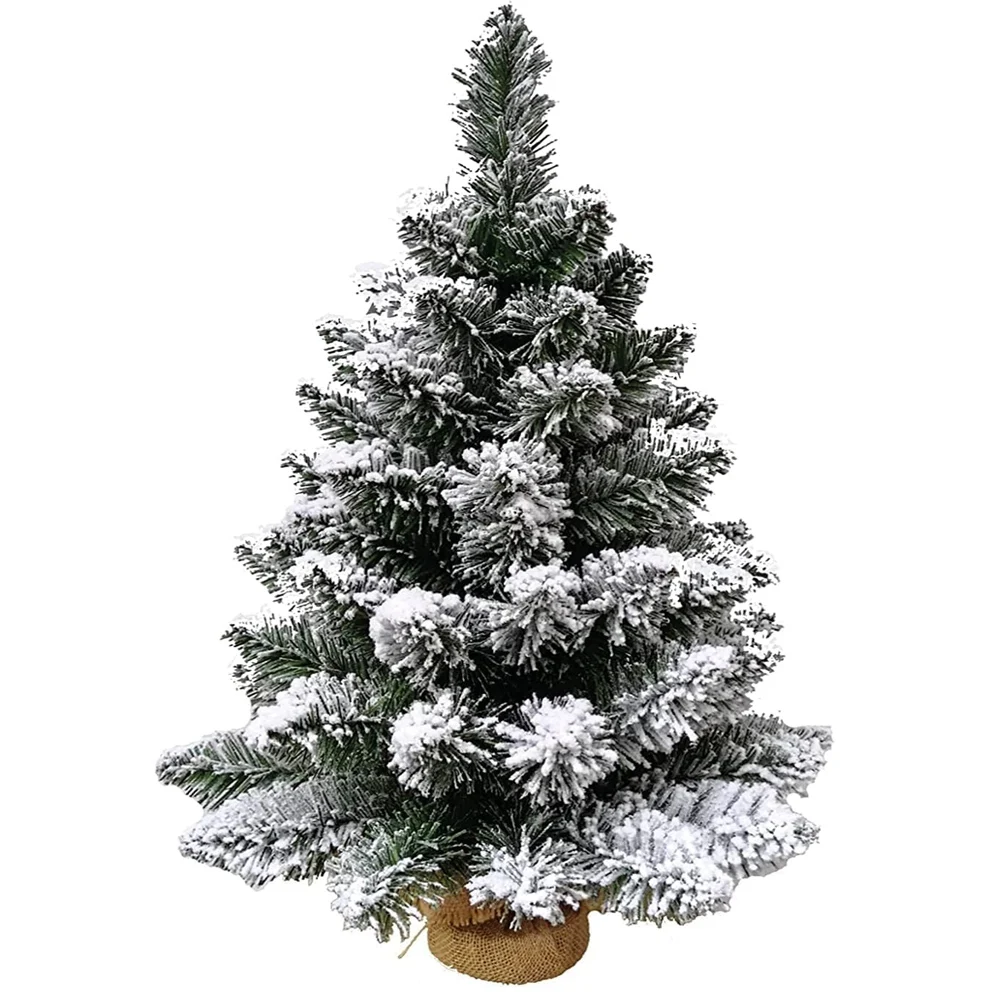 Wholesale 60cm Artificial Customized Artificial Snow Flocked PVC  Christmas Tree for Holiday Home Christmas Table Top Decor