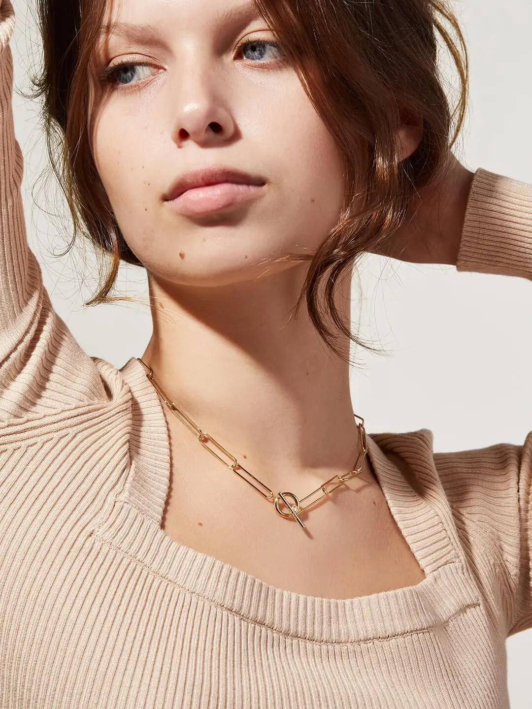Bar Necklace Gold Plated 