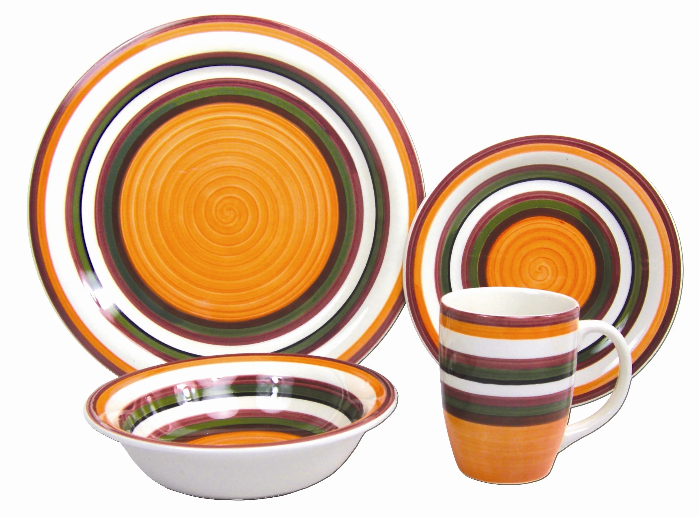 Eco-Friendly Disposable Ceramic Dinnerware Set Double Wall Microwave Safe Transparent Handpainted Bowl