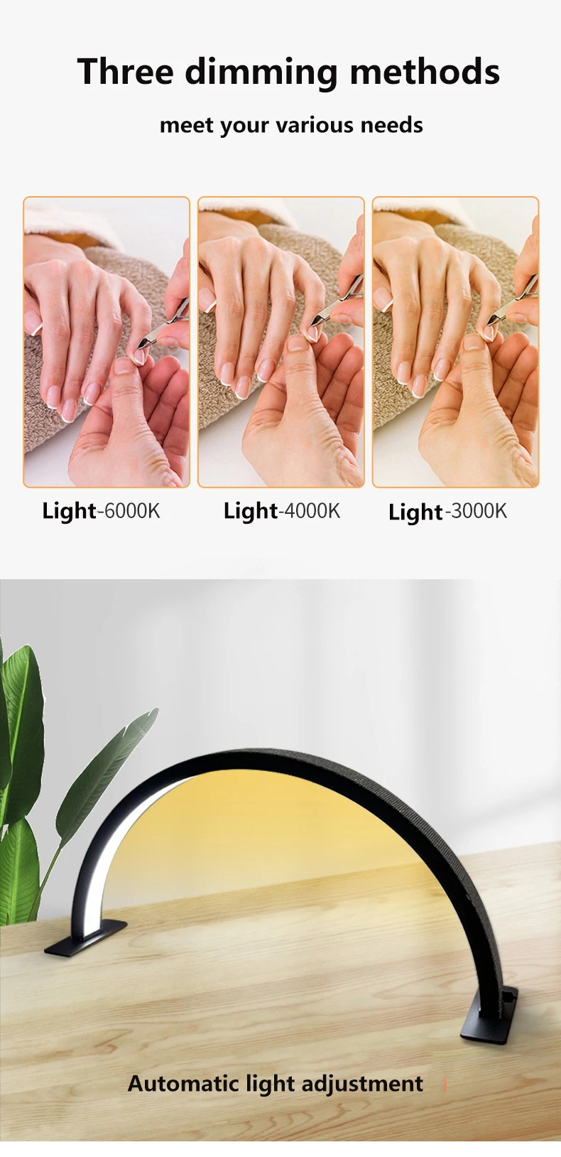 Half Moon Nail Manicure Light Led Table Lamp For Salon 48w Reception