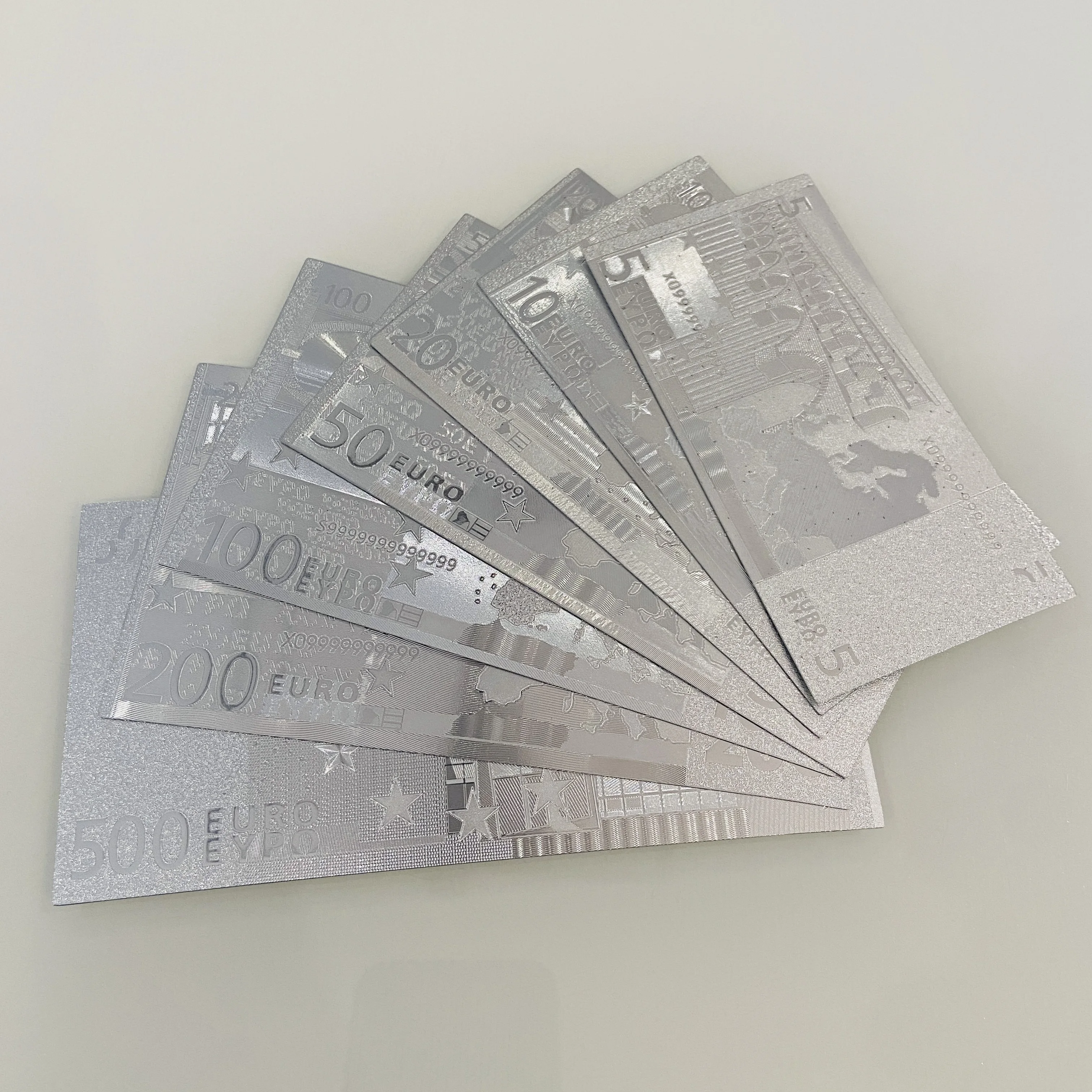 银色500欧元纸币新年礼物钱赌场玩具纸币定制100欧元纸币
