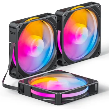 upHere New Design 120mm PC Case Fan Gaming With RGB Fans Quiet Computer PC Fan