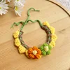 Green Floral knitted scarf