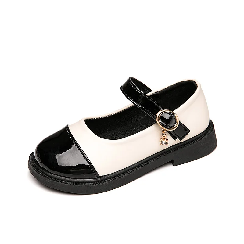 Conyson 2023 New Arrival Princess Birthday Baby Shoes Beautiful Black Princess British Style Children Single Girls Kids Shoes