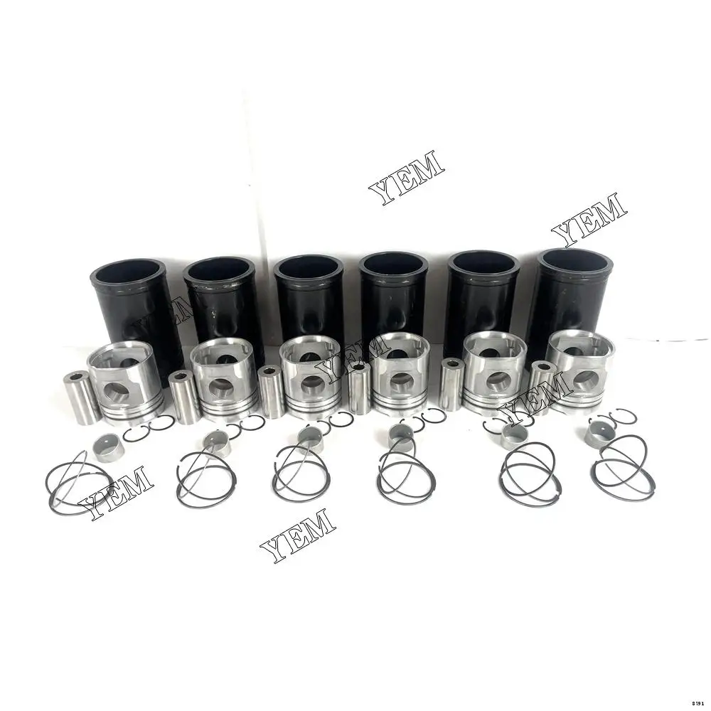 6D155 Engine Liner Kit With Cylinder Sleeve Pistons Rings Set for Komatsu