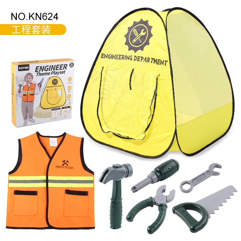 Engineer Theme Play Set Engineering Department Dress up Kit Play Tent Toy Set Playing House