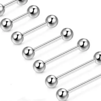 Stainless Steel Hypoallergenic Barbell Tongue And Lip Surgical Nipple Rings Pa Non Piercing