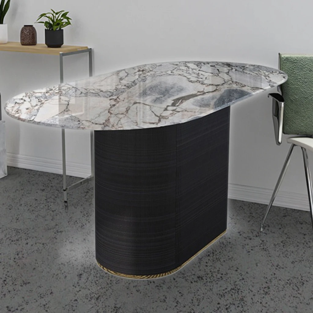 product ydstone polished black and white marble dining table natural stone countertops vanity tops  table tops-2