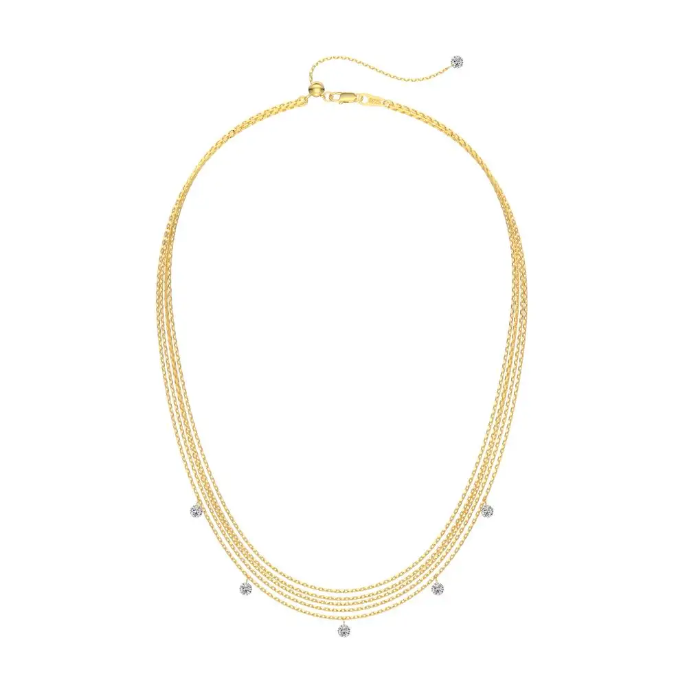 KAKODIY Multi Chain Round Zircon Pendant Charm 925 Sterling Silver Fine Jewelry Luxury Gold Plated Necklace detail 1
